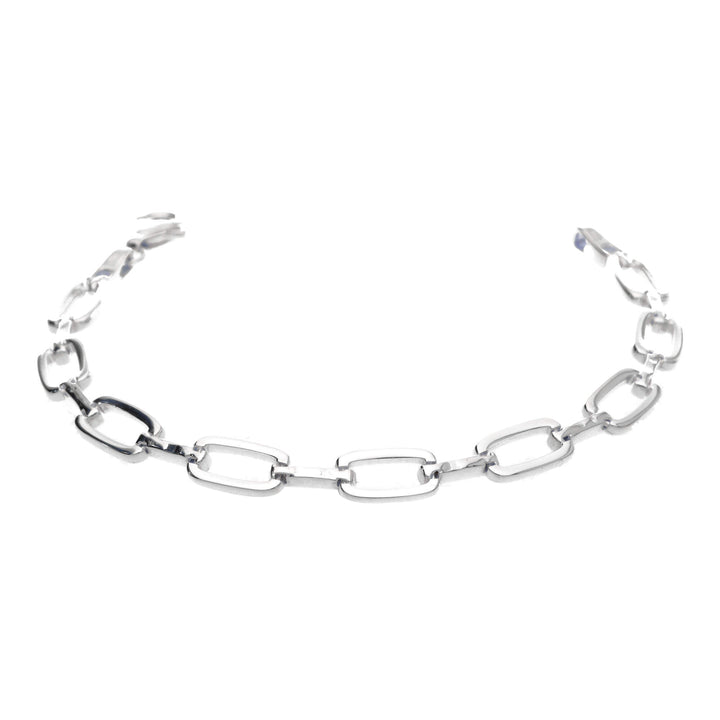 Silver Rectangular Link Bracelet