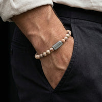 Steel and Barnett 6mm Round Maifanite Gemstone Bead Bracelet - Medium