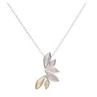 Leaf Silver and Yellow Gold Plated Necklace