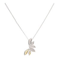 Leaf Silver and Yellow Gold Plated Necklace