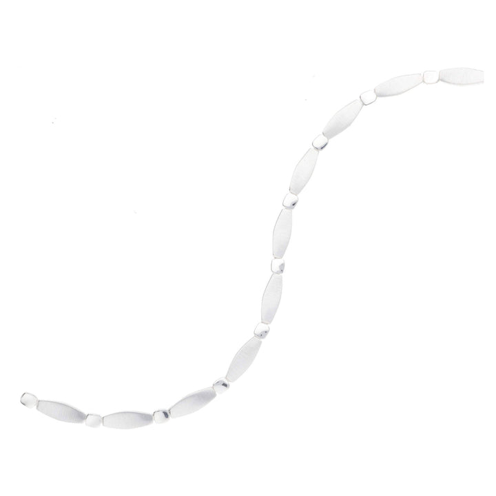 Silver Satin & Polished Link Necklet