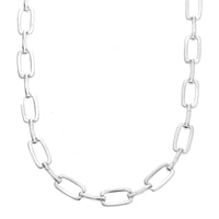 Silver Rectangular and Bar Link Necklace - 45cm