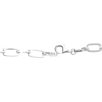 Silver Rectangular and Bar Link Necklace - 45cm