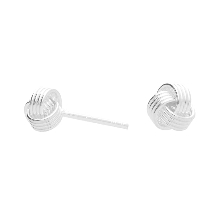 Silver Knot Stud Earrings