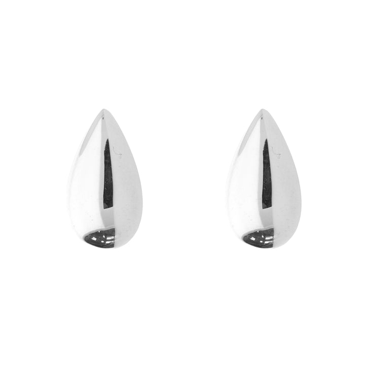 Silver Large Teardrop Stud Earrings