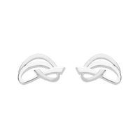Silver Curved Interwoven Stud Earrings - Michael Jones Jeweller
