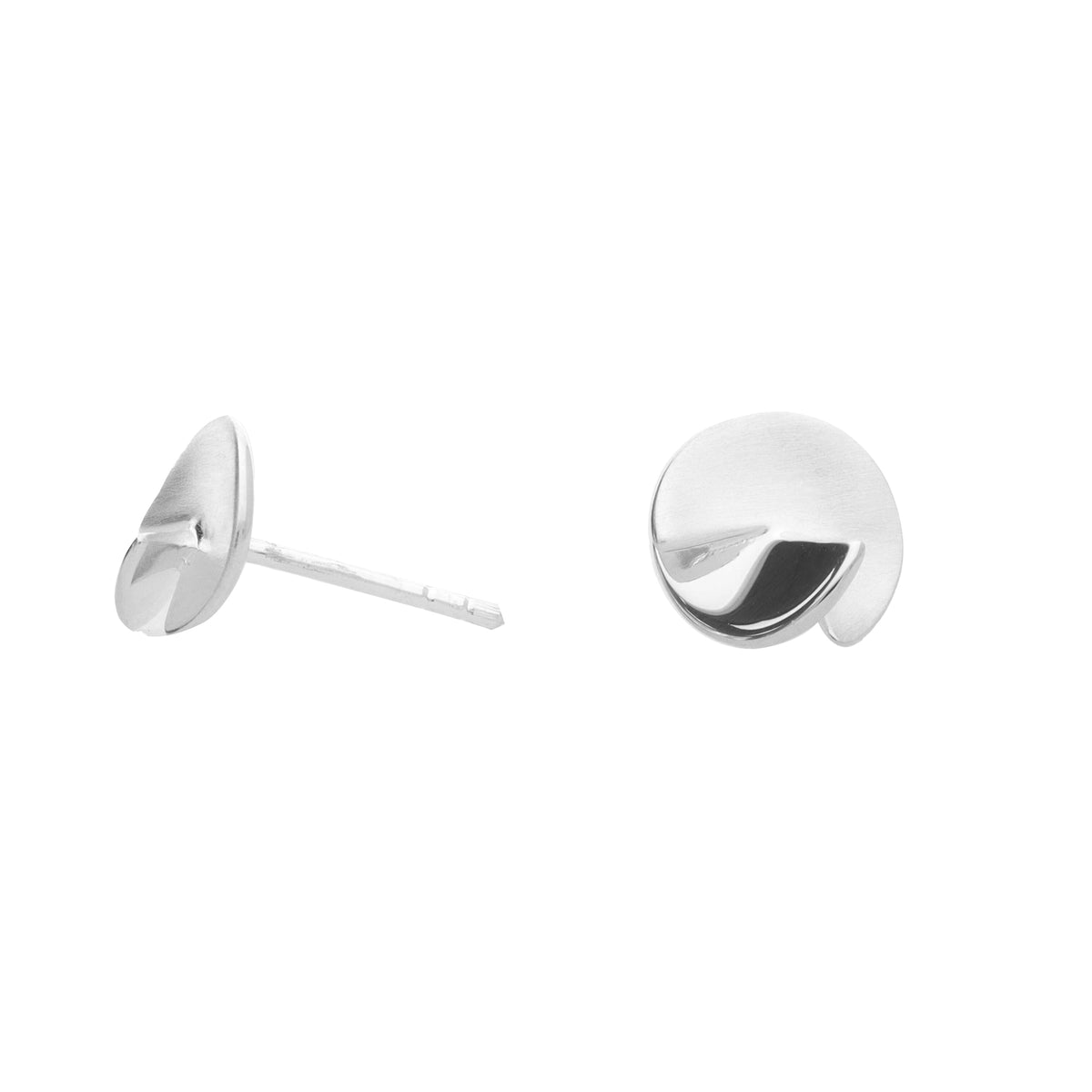 Silver Twisted Disk Stud Earrings - Michael Jones Jeweller