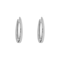 Silver Tapered Oval Hoop Earrings - Michael Jones Jeweller