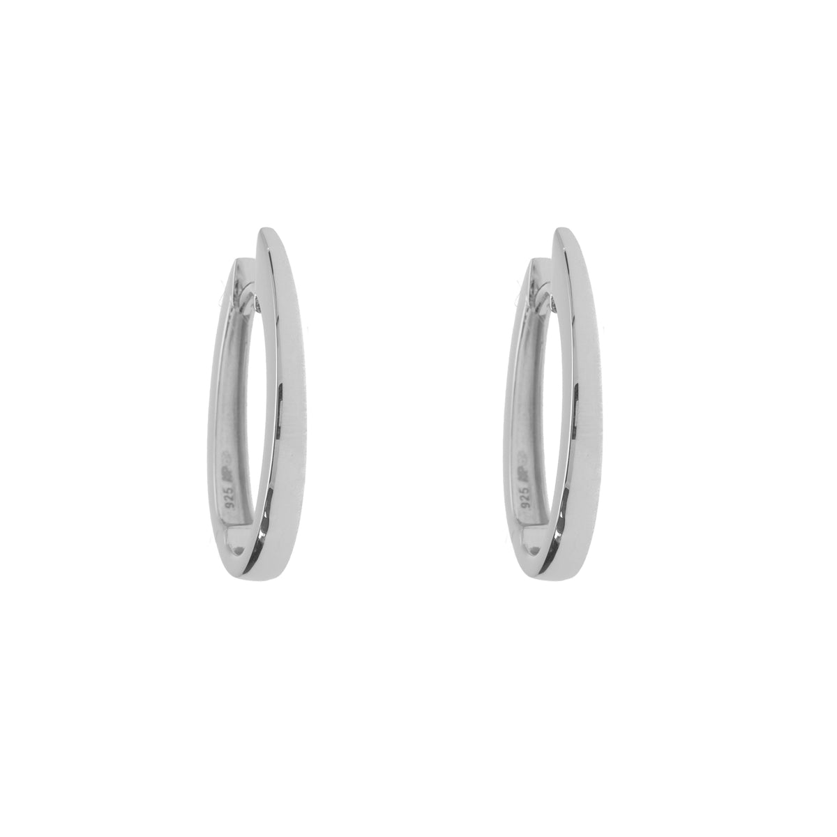 Silver Tapered Oval Hoop Earrings - Michael Jones Jeweller