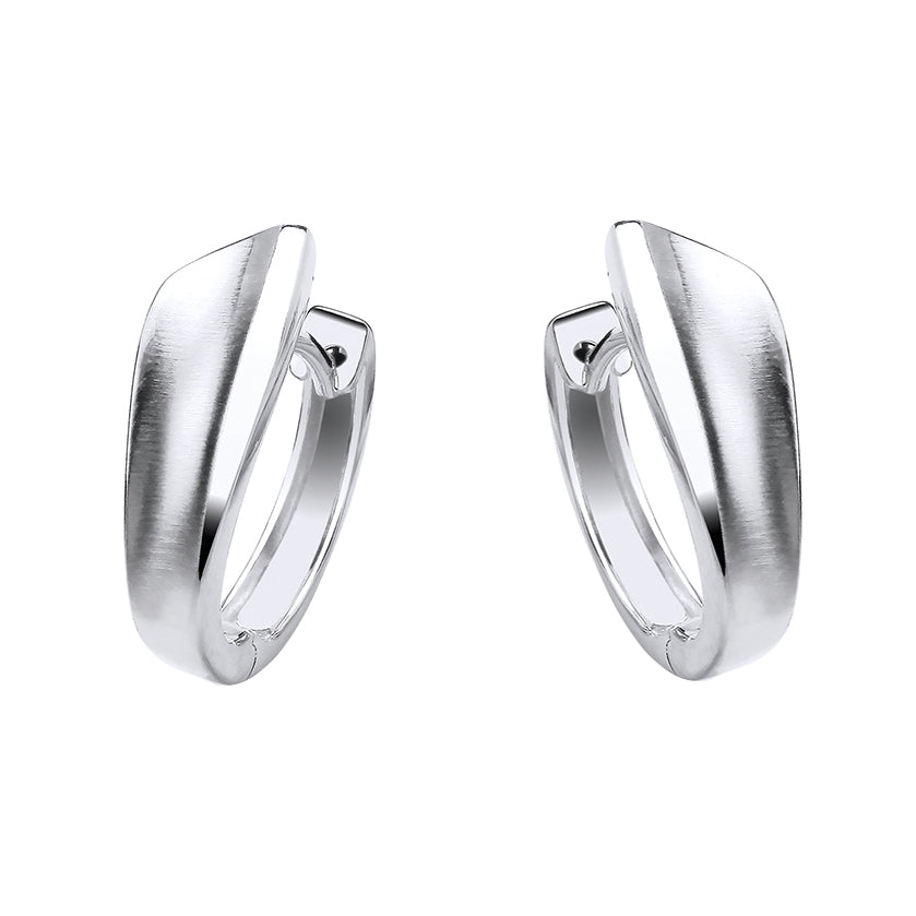 Silver Huggy Style Ribbon Earrings - Michael Jones Jeweller