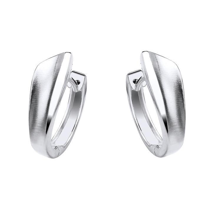 Silver Huggy Style Ribbon Earrings