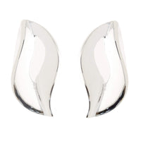 Silver Open Leaf Stud Earrings