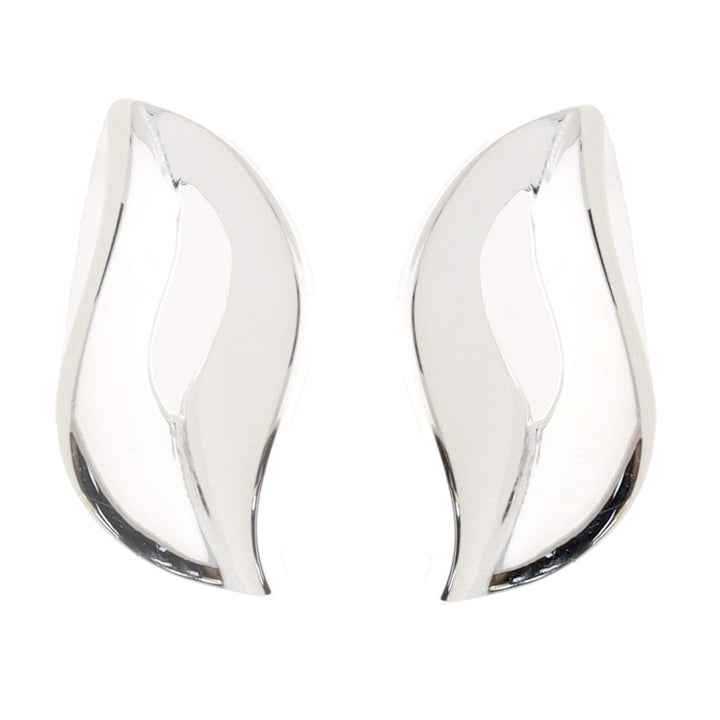 Silver Open Leaf Stud Earrings
