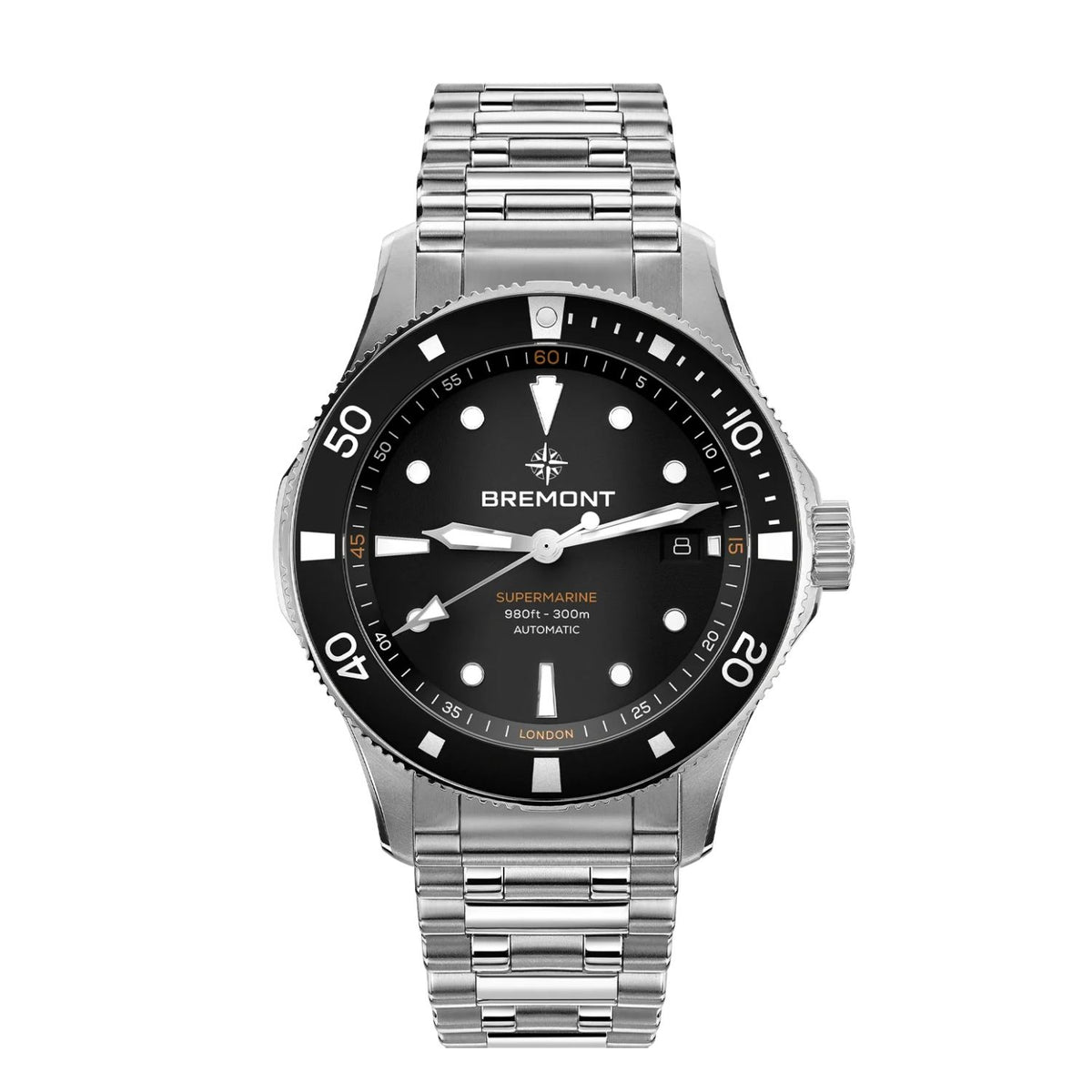 Bremont Supermarine 40mm 300m Date Stainless Steel Watch SM40-DT-SS-BK-B - Michael Jones Jeweller