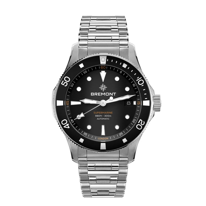 Bremont Supermarine 40mm 300m Date Stainless Steel Watch SM40-DT-SS-BK-B