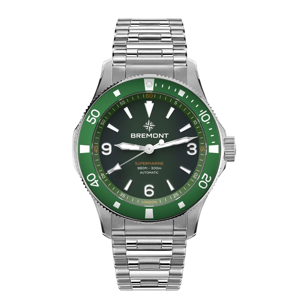 Bremont Supermarine 40mm 300m Stainless Steel Watch SM40-ND-SS-GN-B - Michael Jones Jeweller