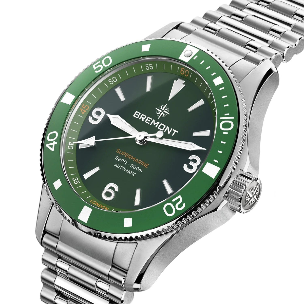 Bremont Supermarine 40mm 300m Stainless Steel Watch SM40-ND-SS-GN-B - Michael Jones Jeweller