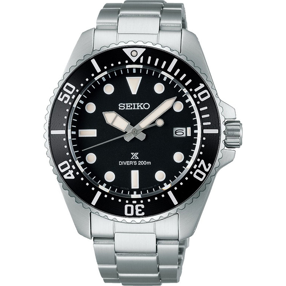 Seiko Prospex ‘Pure Black’ Diver 41mm Solar Watch SNE597 - Michael Jones Jeweller