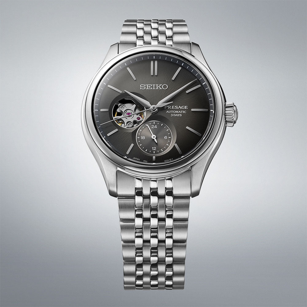 Seiko Presage Classic Series 'Sumi-Iro' Open Heart Automatic 40.2mm Watch SPB471 - Michael Jones Jeweller