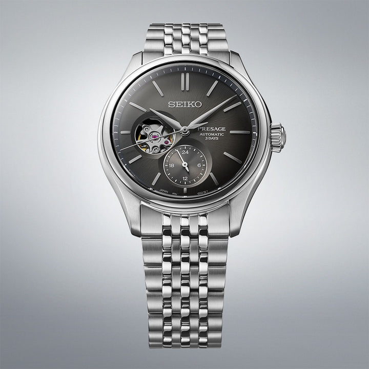 Seiko Presage Classic Series 'Sumi-Iro' Open Heart Automatic 40.2mm Watch SPB471