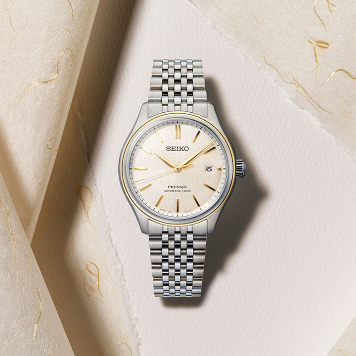 Seiko Presage Classic Series 'Cream Silk' Automatic 40.2mm Watch SPB478