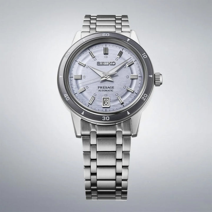 Seiko Presage Style 60s in Silvery Violet 39.5mm Automatic Watch SRPL73J1