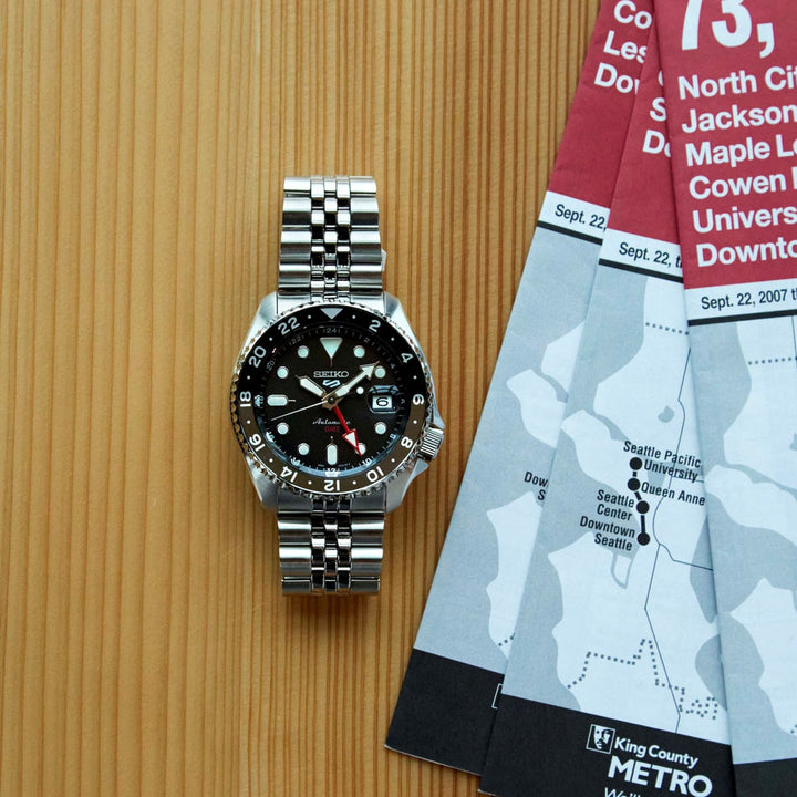 Seiko 5 Sports SKX GMT 'Black Grape' Automatic 42.5mm Re-Interpretation Watch SSK001