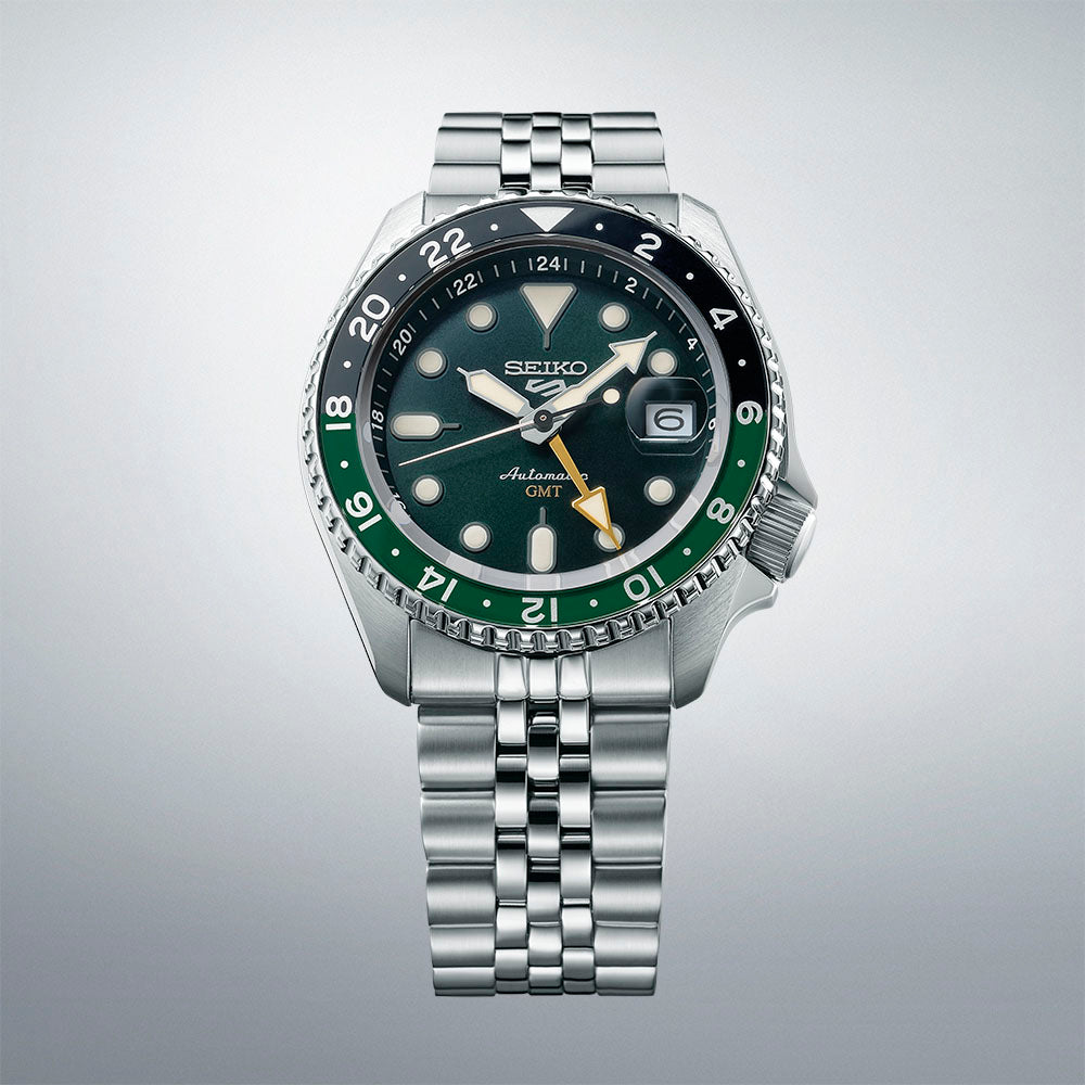 Seiko 5 Sports SKX GMT Bi-Colour Green Automatic 42.5mm Watch SSK035