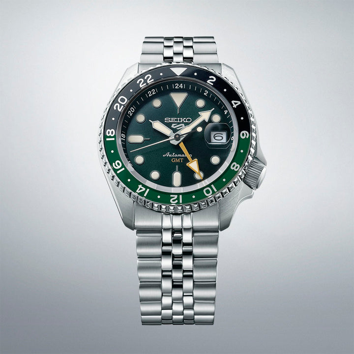 Seiko 5 Sports SKX GMT Bi-Colour Green Automatic 42.5mm Watch SSK035