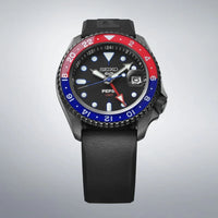 Seiko 5 Sports x PEPSI Limited Edition Collaboration in All-Black Automatic GMT Watch SSK047K1