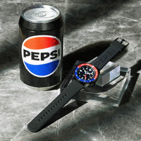 Seiko 5 Sports x PEPSI Limited Edition Collaboration in All-Black Automatic GMT Watch SSK047K1