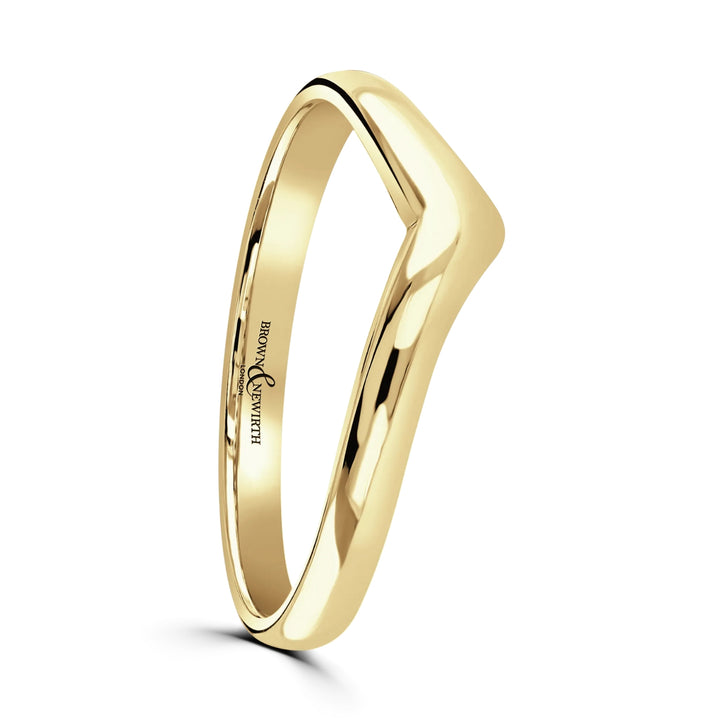 Wishbone 9ct Yellow Gold Wedding Ring by Brown & Newirth