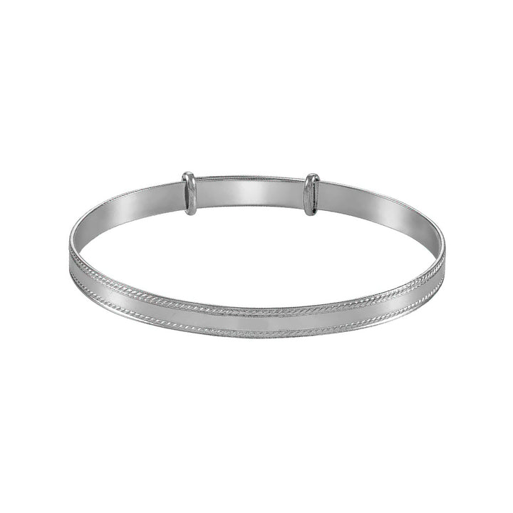 Silver Beaded Edge Baby Bangle