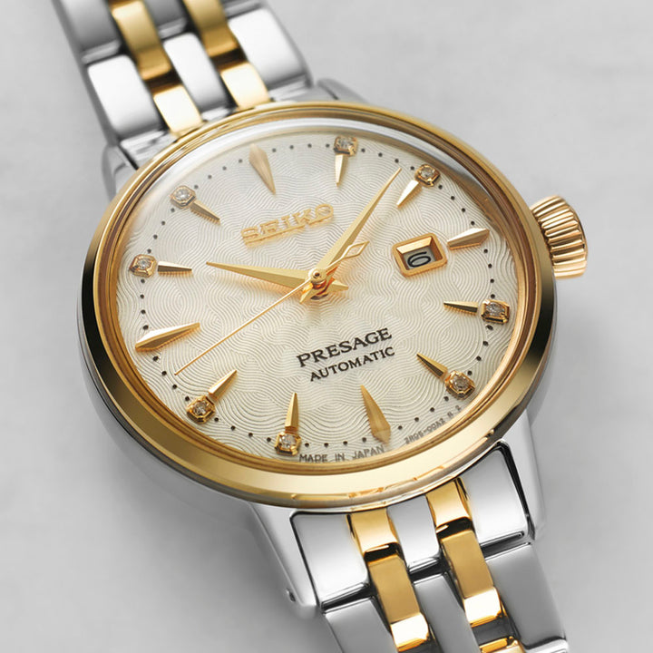 Seiko Presage Cocktail Time 'White Lady' Diamond Automatic 30.2mm Watch SRE010