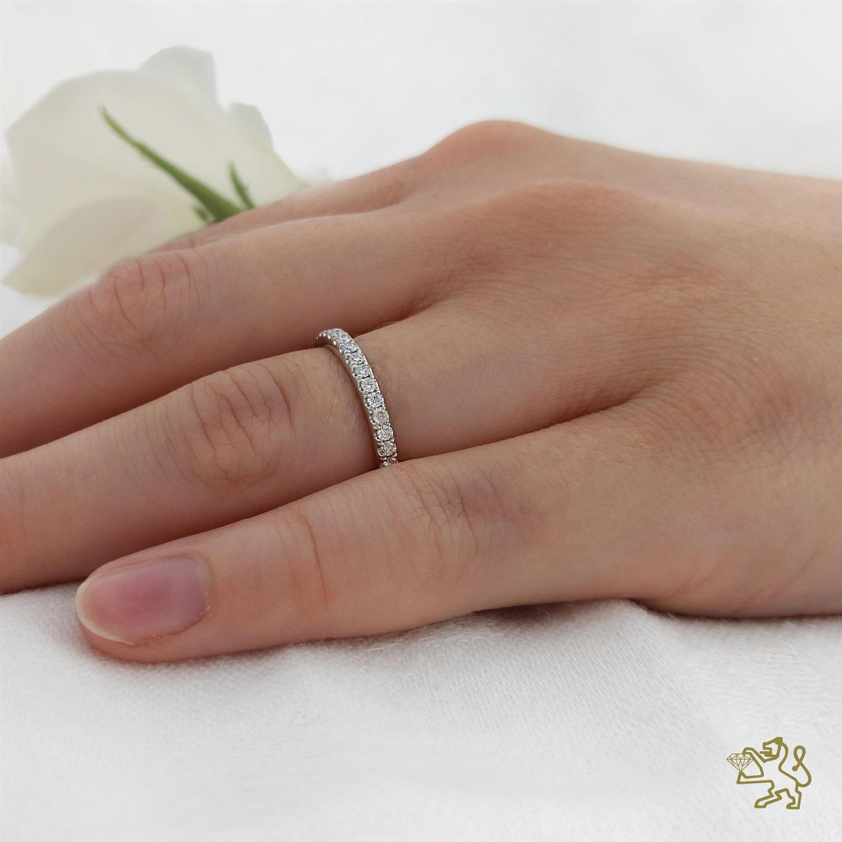 Skye Eternity Bridal 0.22ct Diamond 18ct Yellow Gold and Platinum Eternity Ring - Michael Jones Jeweller
