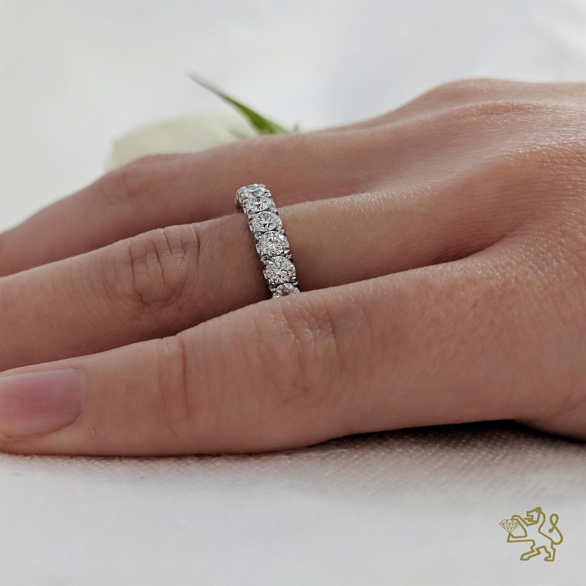 Skye Eternity Bridal 0.78ct Diamond 18ct Yellow Gold and Platinum Eternity Ring - Michael Jones Jeweller