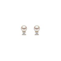 Yoko Trend Freshwater Pearl and Diamond 18ct Yellow Gold Stud Earrings
