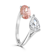 Brown & Newirth Created 2.00ct Pink And White Laboratory Grown Diamond Toi Et Moi Platinum Ring - Michael Jones Jeweller