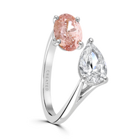 Brown & Newirth Created 2.00ct Pink And White Laboratory Grown Diamond Toi Et Moi Platinum Ring