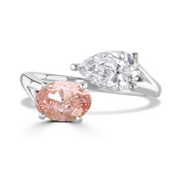 Brown & Newirth Created 2.00ct Pink And White Laboratory Grown Diamond Toi Et Moi Platinum Ring - Michael Jones Jeweller