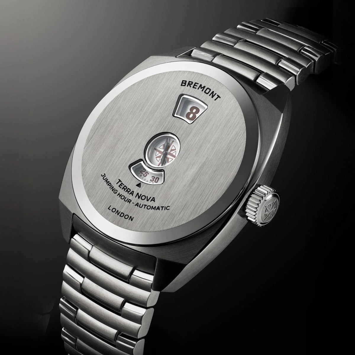Bremont Terra Nova Jumping Hour 38mm Automatic Watch TN38-JH-SS-CC-B - Michael Jones Jeweller