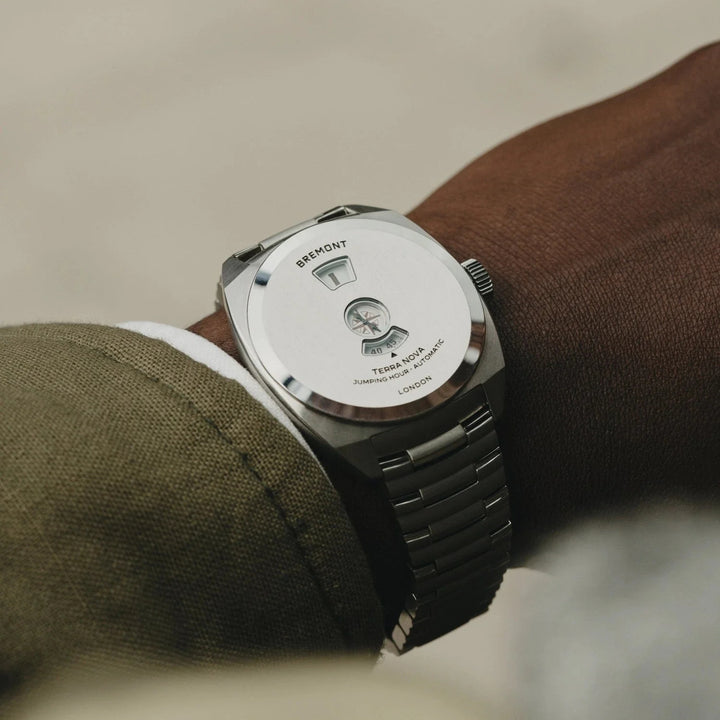 Bremont Terra Nova Jumping Hour 38mm Automatic Watch TN38-JH-SS-CC-B