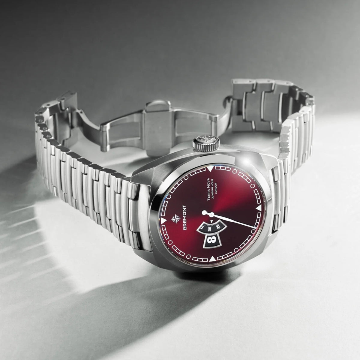 Bremont Terra Nova Jumping Hour 40.5mm Burgundy Automatic Watch TN40-JH-SS-BG-B