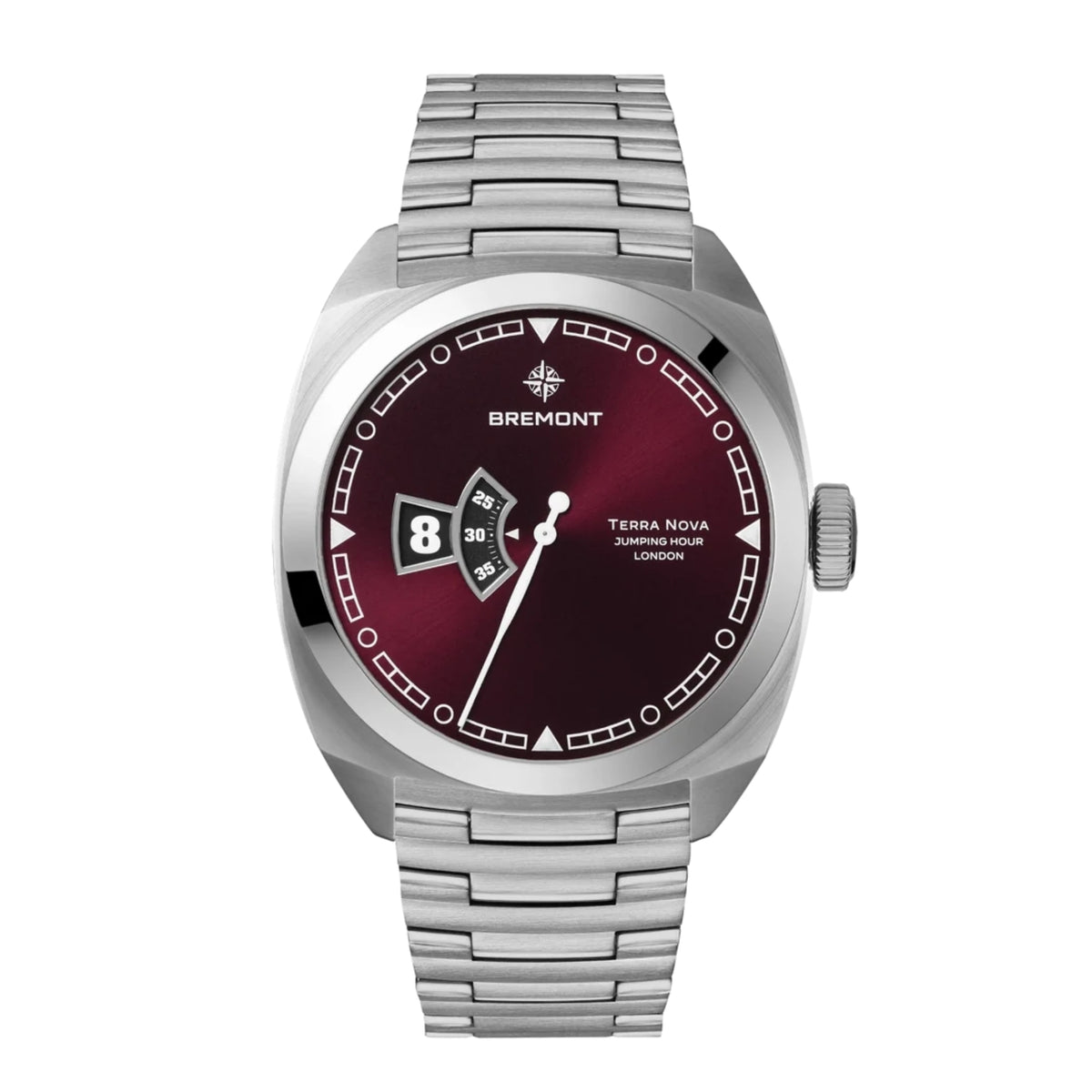 Bremont Terra Nova Jumping Hour 40.5mm Burgundy Automatic Watch TN40-JH-SS-BG-B