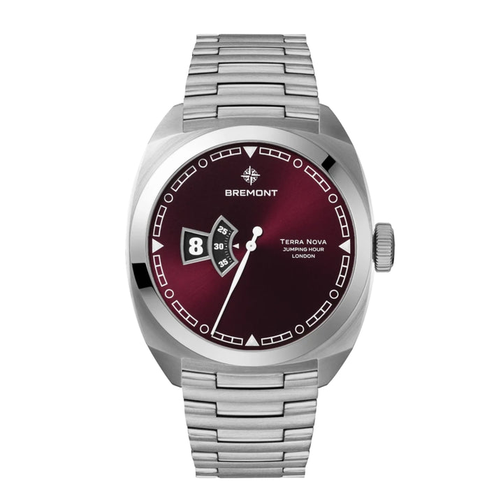 Bremont Terra Nova Jumping Hour 40.5mm Burgundy Automatic Watch TN40-JH-SS-BG-B