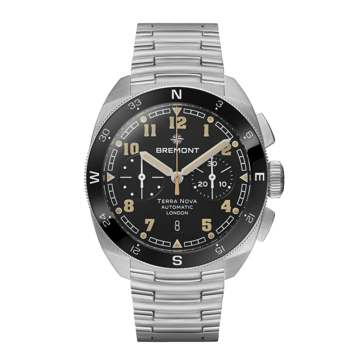 Bremont Terra Nova 42.5mm Chronograph Watch TN42-CHR-SS-BK-B