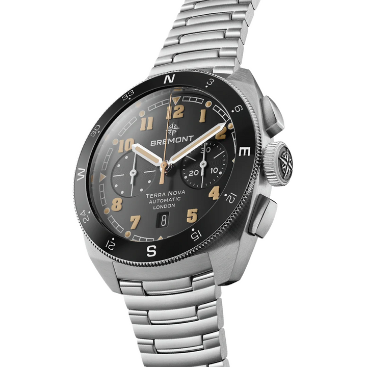 Bremont Terra Nova 42.5mm Chronograph Watch TN42-CHR-SS-BK-B