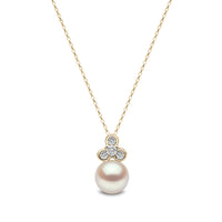 Yoko Trend Freshwater Pearl and Mini Diamond Motif 18ct Yellow Gold Pendant