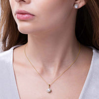 Yoko Trend Freshwater Pearl Multi Diamond 18ct Yellow Gold Halo Pendant