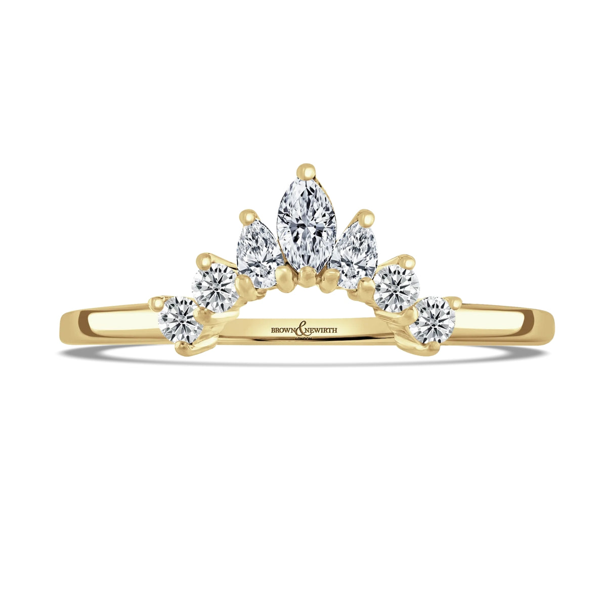 Tiara Style Diamond 9ct Yellow Gold Wedding Ring by Brown & Newirth - Michael Jones Jeweller